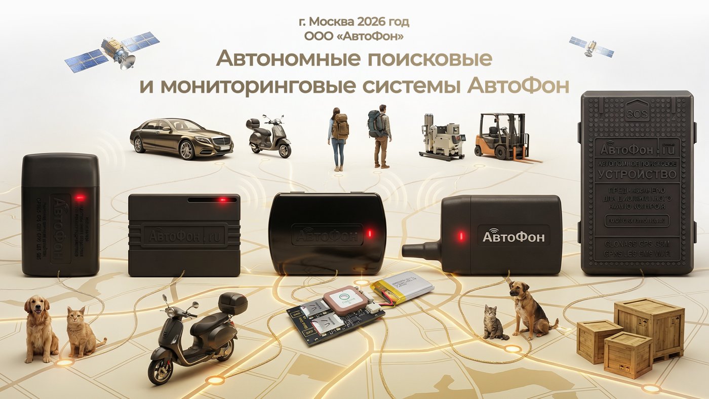 Модельный ряд автономных GPS/ГЛОНАСС маяков и трекеров АвтоФон